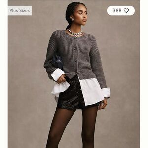 By Anthropologie Cropped Twofer Cardigan Sweater